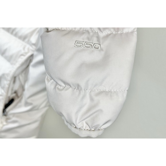 The North Face Womens Down Flare Retro Coat Jacket 500 Ivory Sz Medium #NF0A4P7P - Picture 5 of 12